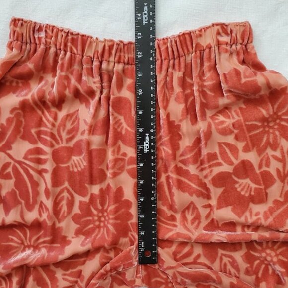 Magid Bernard Peach Silk 2-Pc Velvet Burnout Floral Vintage Chic Loungewear Sz S - Picture 15 of 16